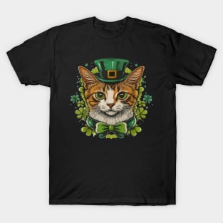 St Patricks Day Cat For Men Women Kids Celebration Cool T-Shirt